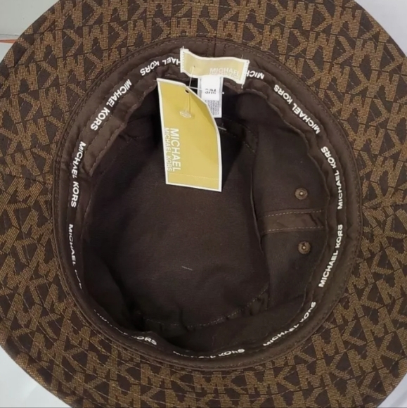 NEW MICHAEL KORS BUCKET HAT BROWN color W/MK LOGO SIZE M/L- Brown - Picture 3 of 3